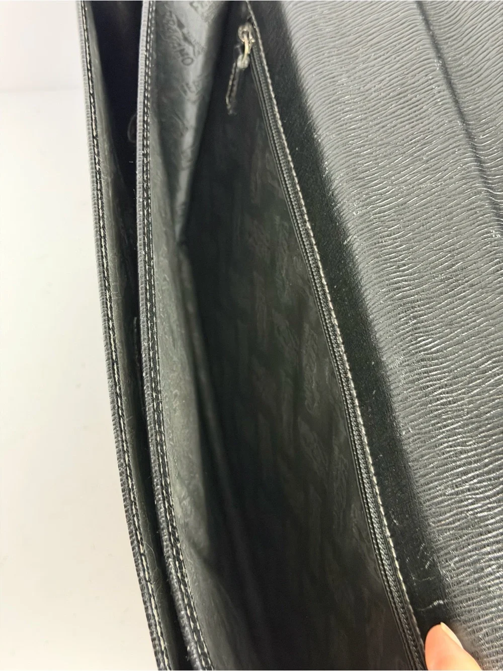 Salvatore Ferragamo Black Leather Sturdy Briefcase Business Bag